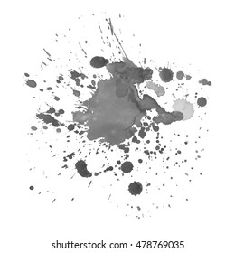Abstract watercolor grayscale background. Vector illustration. Grunge texture for cards and flyers design. A model for the creation of digital brushes