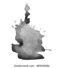 Abstract watercolor grayscale background. Vector illustration. Grunge texture for cards and flyers design. A model for the creation of digital brushes