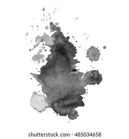 Abstract watercolor grayscale background. Vector illustration. Grunge texture for cards and flyers design. A model for the creation of digital brushes