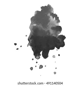 Abstract watercolor grayscale background. Vector illustration. Grunge texture for cards and flyers design. A model for the creation of digital brushes