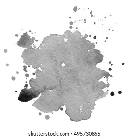 Abstract watercolor grayscale background. Vector illustration. Grunge texture for cards and flyers design. A model for the creation of digital brushes