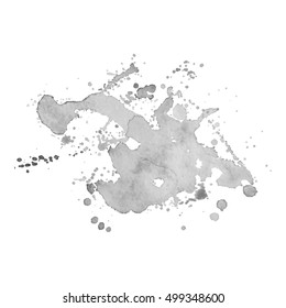 Abstract watercolor grayscale background. Vector illustration. Grunge texture for cards and flyers design. A model for the creation of digital brushes