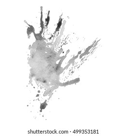Abstract watercolor grayscale background. Vector illustration. Grunge texture for cards and flyers design. A model for the creation of digital brushes