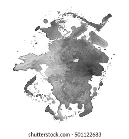 Abstract watercolor grayscale background. Vector illustration. Grunge texture for cards and flyers design. A model for the creation of digital brushes