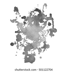 Abstract watercolor grayscale background. Vector illustration. Grunge texture for cards and flyers design. A model for the creation of digital brushes