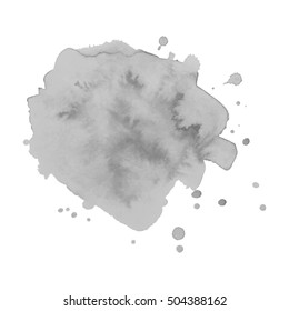 Abstract watercolor grayscale background. Vector illustration. Grunge texture for cards and flyers design. A model for the creation of digital brushes
