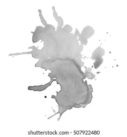 Abstract watercolor grayscale background. Vector illustration. Grunge texture for cards and flyers design. A model for the creation of digital brushes
