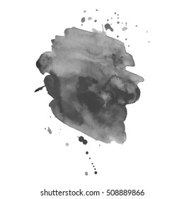 Abstract watercolor grayscale background. Vector illustration. Grunge texture for cards and flyers design. A model for the creation of digital brushes