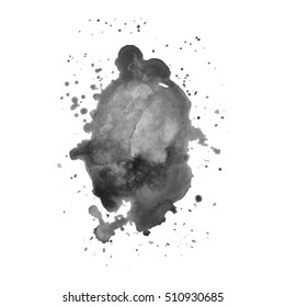 Abstract watercolor grayscale background. Vector illustration. Grunge texture for cards and flyers design. A model for the creation of digital brushes