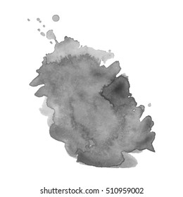 Abstract watercolor grayscale background. Vector illustration. Grunge texture for cards and flyers design. A model for the creation of digital brushes