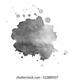 Abstract watercolor grayscale background. Vector illustration. Grunge texture for cards and flyers design. A model for the creation of digital brushes