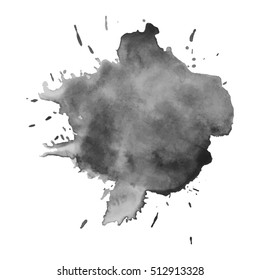 Abstract watercolor grayscale background. Vector illustration. Grunge texture for cards and flyers design. A model for the creation of digital brushes