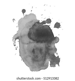 Abstract watercolor grayscale background. Vector illustration. Grunge texture for cards and flyers design. A model for the creation of digital brushes