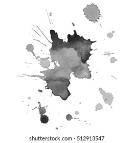 Abstract watercolor grayscale background. Vector illustration. Grunge texture for cards and flyers design. A model for the creation of digital brushes
