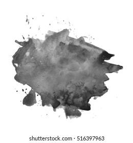 Abstract watercolor grayscale background. Vector illustration. Grunge texture for cards and flyers design. A model for the creation of digital brushes