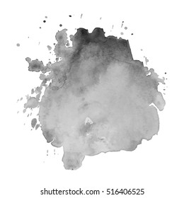 Abstract watercolor grayscale background. Vector illustration. Grunge texture for cards and flyers design. A model for the creation of digital brushes