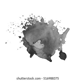 Abstract watercolor grayscale background. Vector illustration. Grunge texture for cards and flyers design. A model for the creation of digital brushes