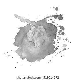 Abstract watercolor grayscale background. Vector illustration. Grunge texture for cards and flyers design. A model for the creation of digital brushes