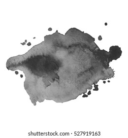 Abstract watercolor grayscale background. Vector illustration. Grunge texture for cards and flyers design. A model for the creation of digital brushes