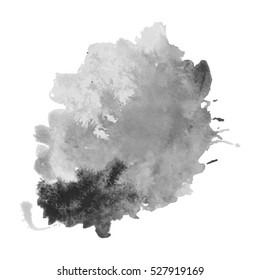 Abstract watercolor grayscale background. Vector illustration. Grunge texture for cards and flyers design. A model for the creation of digital brushes