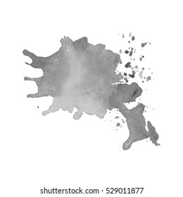 Abstract watercolor grayscale background. Vector illustration. Grunge texture for cards and flyers design. A model for the creation of digital brushes
