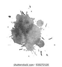 Abstract watercolor grayscale background. Vector illustration. Grunge texture for cards and flyers design. A model for the creation of digital brushes