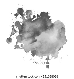 Abstract watercolor grayscale background. Vector illustration. Grunge texture for cards and flyers design. A model for the creation of digital brushes