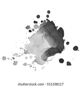 Abstract watercolor grayscale background. Vector illustration. Grunge texture for cards and flyers design. A model for the creation of digital brushes