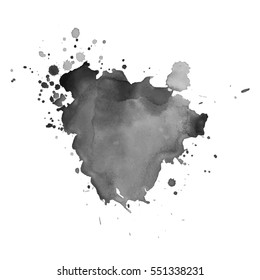 Abstract watercolor grayscale background. Vector illustration. Grunge texture for cards and flyers design. A model for the creation of digital brushes