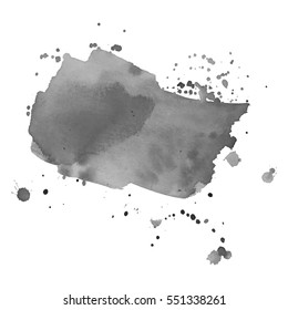Abstract watercolor grayscale background. Vector illustration. Grunge texture for cards and flyers design. A model for the creation of digital brushes