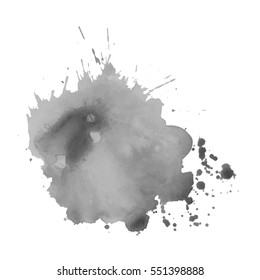 Abstract watercolor grayscale background. Vector illustration. Grunge texture for cards and flyers design. A model for the creation of digital brushes