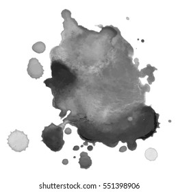 Abstract watercolor grayscale background. Vector illustration. Grunge texture for cards and flyers design. A model for the creation of digital brushes
