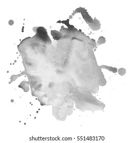 Abstract watercolor grayscale background. Vector illustration. Grunge texture for cards and flyers design. A model for the creation of digital brushes