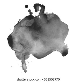 Abstract watercolor grayscale background. Vector illustration. Grunge texture for cards and flyers design. A model for the creation of digital brushes