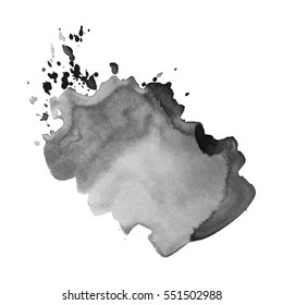 Abstract watercolor grayscale background. Vector illustration. Grunge texture for cards and flyers design. A model for the creation of digital brushes