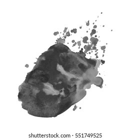 Abstract watercolor grayscale background. Vector illustration. Grunge texture for cards and flyers design. A model for the creation of digital brushes