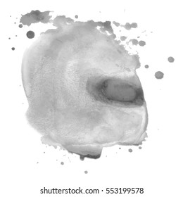 Abstract watercolor grayscale background. Vector illustration. Grunge texture for cards and flyers design. A model for the creation of digital brushes