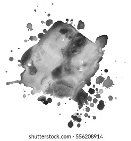 Abstract watercolor grayscale background. Vector illustration. Grunge texture for cards and flyers design. A model for the creation of digital brushes