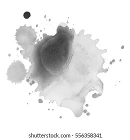 Abstract watercolor grayscale background. Vector illustration. Grunge texture for cards and flyers design. A model for the creation of digital brushes