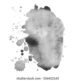 Abstract watercolor grayscale background. Vector illustration. Grunge texture for cards and flyers design. A model for the creation of digital brushes