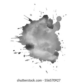Abstract watercolor grayscale background. Vector illustration. Grunge texture for cards and flyers design. A model for the creation of digital brushes