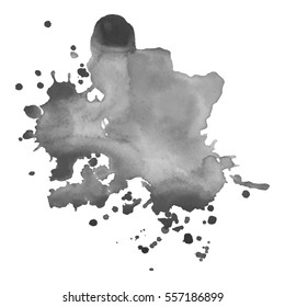 Abstract watercolor grayscale background. Vector illustration. Grunge texture for cards and flyers design. A model for the creation of digital brushes