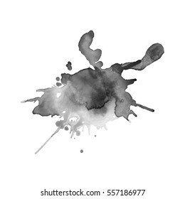 Abstract watercolor grayscale background. Vector illustration. Grunge texture for cards and flyers design. A model for the creation of digital brushes