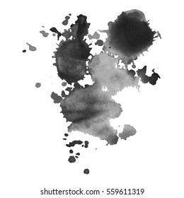 Abstract watercolor grayscale background. Vector illustration. Grunge texture for cards and flyers design. A model for the creation of digital brushes
