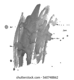 Abstract watercolor grayscale background. Vector illustration. Grunge texture for cards and flyers design. A model for the creation of digital brushes