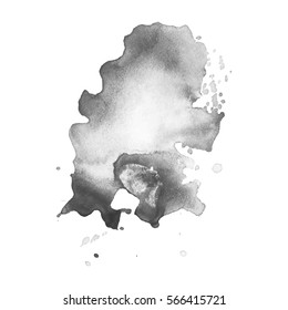 Abstract watercolor grayscale background. Vector illustration. Grunge texture for cards and flyers design. A model for the creation of digital brushes