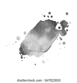 Abstract watercolor grayscale background. Vector illustration. Grunge texture for cards and flyers design. A model for the creation of digital brushes