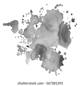 Abstract watercolor grayscale background. Vector illustration. Grunge texture for cards and flyers design. A model for the creation of digital brushes