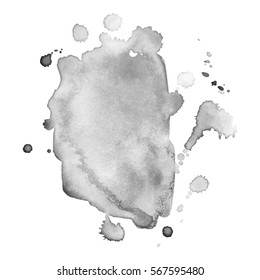 Abstract watercolor grayscale background. Vector illustration. Grunge texture for cards and flyers design. A model for the creation of digital brushes