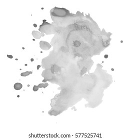 Abstract watercolor grayscale background. Vector illustration. Grunge texture for cards and flyers design. A model for the creation of digital brushes